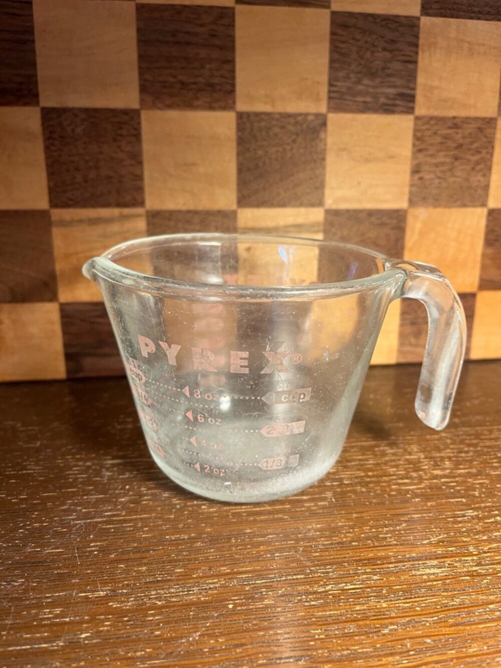 Vintage Pyrex Measuring 1 Cup A1018, Clouded Glass
